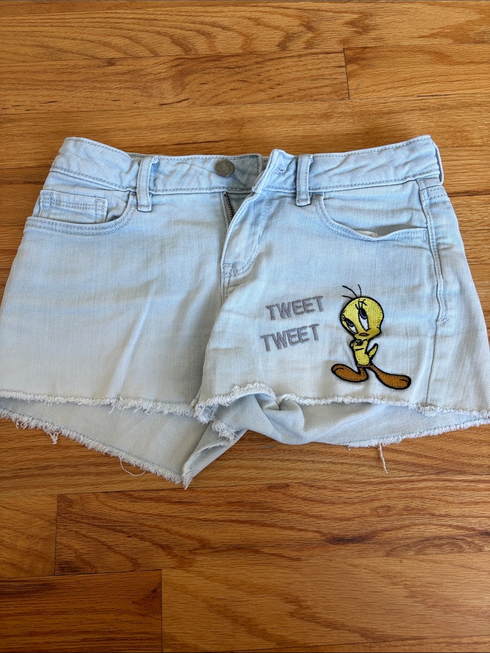 GAP Light Blue Denim Shorts with Tweety Patch